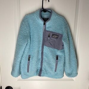 GIRLS EDDIE BAUER SHERPA ZIP UP AQUA BLUE SIZE XS 5/6